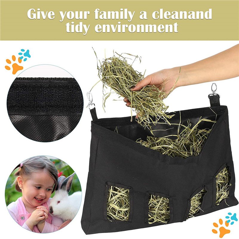 Rabbit Hay Bag Hay Storage Bag Rabbit Grass Feeder - Image 2